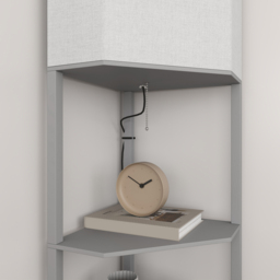 Portland 3 Shelf Grey Corner Floor Lamp - Size: 159 x 37 x 50cm - Wilko - thumbnail 5