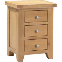 Seconique Windsor 3 Drawer Natural Oak Bedside Table - Wilko - thumbnail 3