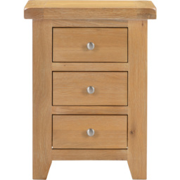 Seconique Windsor 3 Drawer Natural Oak Bedside Table - Wilko - thumbnail 4
