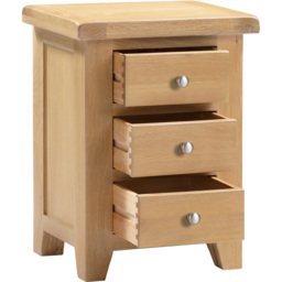 Seconique Windsor 3 Drawer Natural Oak Bedside Table - Wilko - thumbnail 5