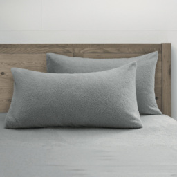 Velosso Double Silver Teddy Fleece Duvet Set - Wilko - thumbnail 3