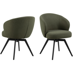 Florence Darlene Green Swivel Dining Chair with Armrest - Size: 80 x 58.5 x 60cm - Multi - Furniture To Go - Wilko - thumbnail 3