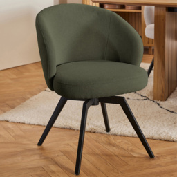 Florence Darlene Green Swivel Dining Chair with Armrest - Size: 80 x 58.5 x 60cm - Multi - Furniture To Go - Wilko