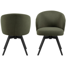 Florence Darlene Green Swivel Dining Chair with Armrest - Size: 80 x 58.5 x 60cm - Multi - Furniture To Go - Wilko - thumbnail 4