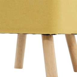 Living and Home Yellow Linen Wooden Footstool - Wilko - thumbnail 7