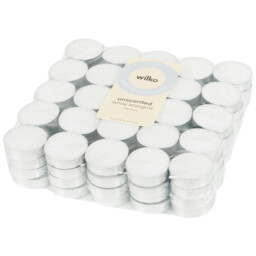 White Unscented Tealights White 100 - Wilko - thumbnail 4
