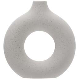 Living and Home White Nordic Style Ceramic Round Vase - Size: 14 x 13 x 2cm - Wilko - thumbnail 1