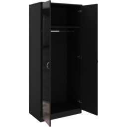 FWStyle Chilton 2 Door Black Gloss Mirrored Wardrobe - Wilko - thumbnail 4