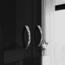 FWStyle Chilton 2 Door Black Gloss Mirrored Wardrobe - Wilko - thumbnail 5