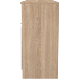 Crowndale Milan 6 Drawer White Gloss and Bardolino Oak Kneehole Desk Ready Assembled - Size: 80 x 125 x 39cm - White Gloss & Bardolino Oak - Wilko - thumbnail 7