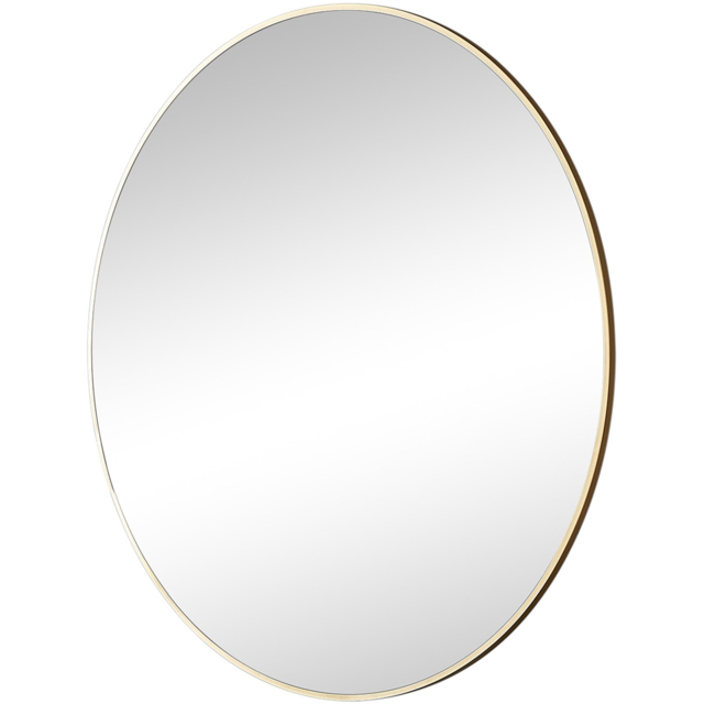 Furniturebox Emma Round Gold Frame Wall Mirror 100cm - Size: 100 x 100cm - Wilko - image 1