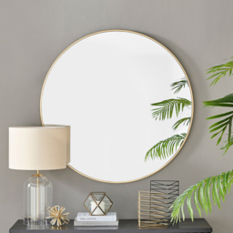 Furniturebox Emma Round Gold Frame Wall Mirror 100cm - Size: 100 x 100cm - Wilko - thumbnail 7
