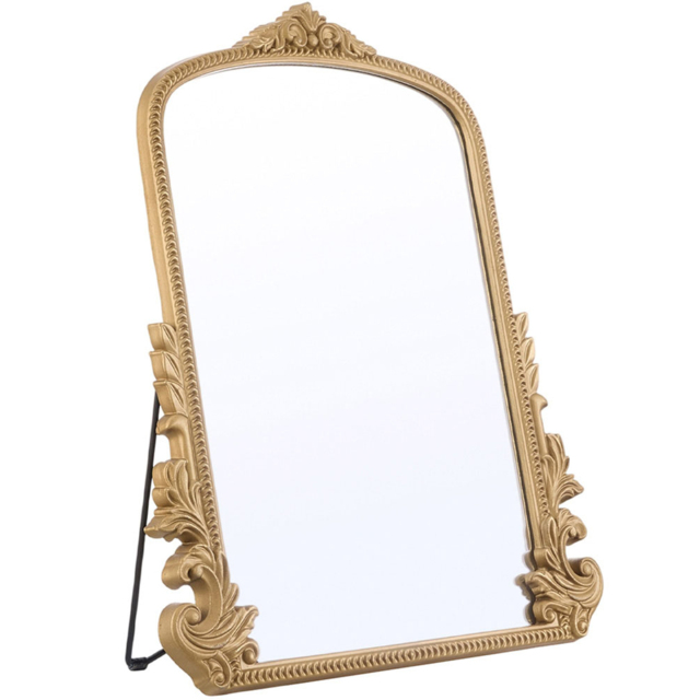 Living and Home Gold Classic Decorative Vanity Mirror with Stand 51 x 41cm - Size: 51 x 41 x 1.5cm - Wilko - image 1