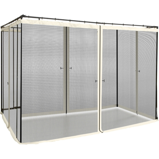 Outsunny 3 x 3m Mesh Mosquito Netting Screen Wall - Cream - Wilko - image 1