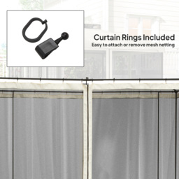 Outsunny 3 x 3m Mesh Mosquito Netting Screen Wall - Cream - Wilko - thumbnail 6
