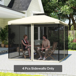 Outsunny 3 x 3m Mesh Mosquito Netting Screen Wall - Cream - Wilko - thumbnail 7