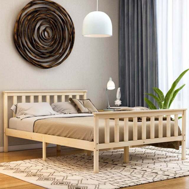 Vida Designs Milan Double Pine High Foot Wooden Bed Frame - Brown - Wilko - image 1