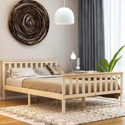 Vida Designs Milan Double Pine High Foot Wooden Bed Frame - Brown - Wilko - thumbnail 1