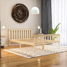 Vida Designs Milan Double Pine High Foot Wooden Bed Frame - Brown - Wilko - thumbnail 7