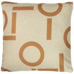 furn. Shearling Ginger Circa Geometric Cushion - Size: 43 x 43 cm - Orange - Wilko
