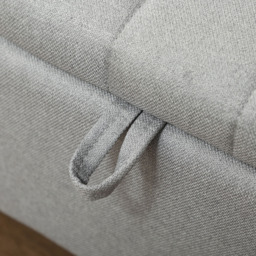HOMCOM Grey Linen Fabric Storage Ottoman Bench - Size: 44 x 40 x 102cm - Wilko - thumbnail 5