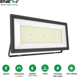 EnerJ 6500K 500W LED SMD Non PIR Floodlight - Size: 3 x 25 x 37cm - n/a - Wilko - thumbnail 6