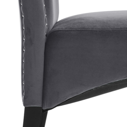 Living and Home Set of 2 Dark Grey Velvet Dining Chair - Size: 102.0 cm x 46.0 cm x 60.0 cmcm - Wilko - thumbnail 6