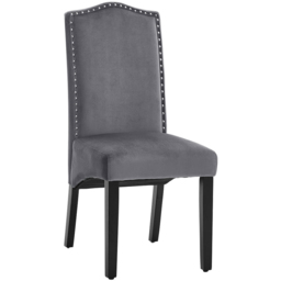 Living and Home Set of 2 Dark Grey Velvet Dining Chair - Size: 102.0 cm x 46.0 cm x 60.0 cmcm - Wilko - thumbnail 3