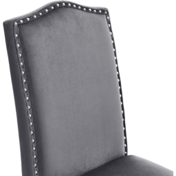 Living and Home Set of 2 Dark Grey Velvet Dining Chair - Size: 102.0 cm x 46.0 cm x 60.0 cmcm - Wilko - thumbnail 4