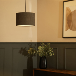 ValueLights Reni Charcoal Boucle Small Shade - Size: 15 x 25.5 x 25.5cm - Grey - Wilko - thumbnail 3