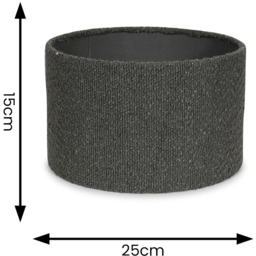 ValueLights Reni Charcoal Boucle Small Shade - Size: 15 x 25.5 x 25.5cm - Grey - Wilko - thumbnail 7