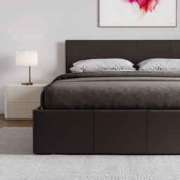 Vida Designs Lisbon Double Brown Faux Leather Ottoman Bed Frame - Wilko - thumbnail 5