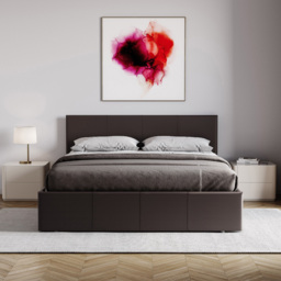Vida Designs Lisbon Double Brown Faux Leather Ottoman Bed Frame - Wilko - thumbnail 4
