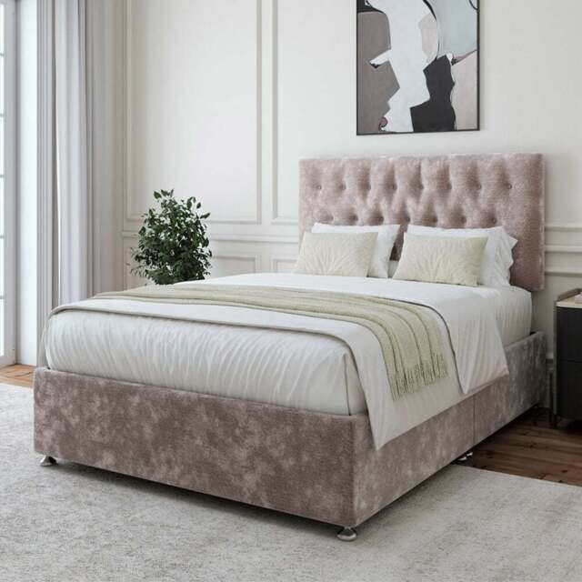 Bedmaster King Size Silver Chenille Divan Base - Wilko - image 1