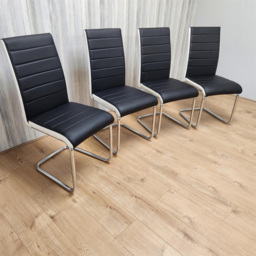 Portland Kosy Koala 4 Seater Modern Dining Set Wood Effect and Black - Brown - Wilko - thumbnail 4