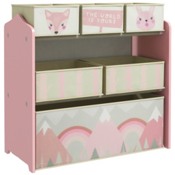 Playful Haven Pink 6 Baskets Kids Storage Unit - Size: 63 x 30 x 66cm - Wilko - thumbnail 3