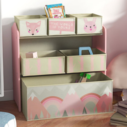 Playful Haven Pink 6 Baskets Kids Storage Unit - Size: 63 x 30 x 66cm - Wilko