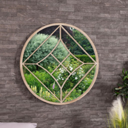 Charles Bentley Lisbon Cream Sand Effect Round Wall Mirror - Size: 3 x 80 x 80cm - Wilko - thumbnail 3