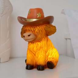 Highland Cow Battery Table Light Brown - Wilko - thumbnail 1