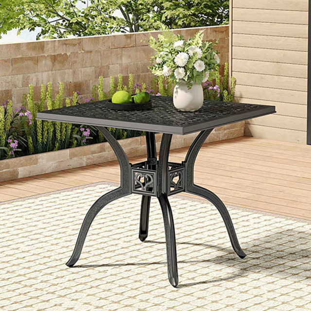 Living and Home Cast Aluminium Dining Table Black - Wilko - image 1