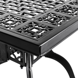 Living and Home Cast Aluminium Dining Table Black - Wilko - thumbnail 5