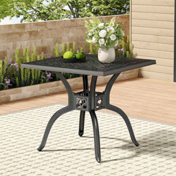 Living and Home Cast Aluminium Dining Table Black - Wilko - thumbnail 1