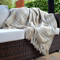 Allure Home Fashions Darwin Natural Chenille Checked Tartan Throw 150 x 200cm - Brown - Wilko - thumbnail 4