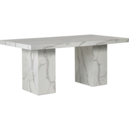 Julian Bowen Rome Marble Effect 6 Seater Dining Table White - Wilko - thumbnail 3