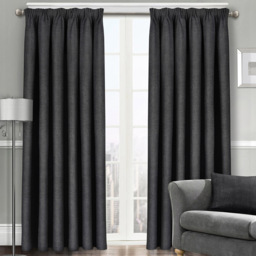 Velosso Westwood Black Curtains 117 x 137cm - Size: W 117 x D 137cm - Wilko