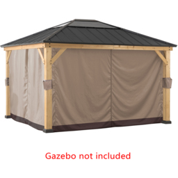 Sunjoy 3.9 x 3.3m Khaki Accessory Curtain for Wood Gazebo (Gazebo Not Include) - Size: 216 x 280.5 x 338.5cm - Brown - Wilko - thumbnail 5