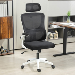 Portland Black Mesh Recliner Office Chair with Adjustable Headrest and Lumbar Support - Size: 122 x 59 x 60cm - Wilko - thumbnail 1