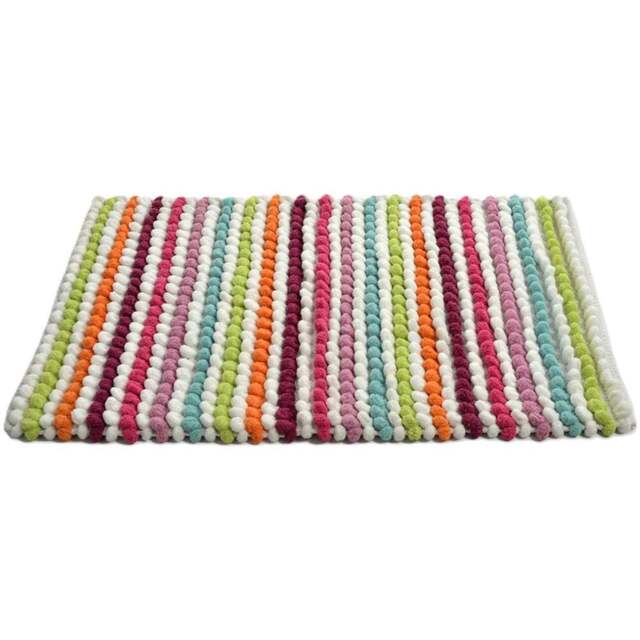 Allure Bath Fashions California Multi Bright Striped Chunky Bobble Bath Mat 50 x 80cm - Wilko - image 1