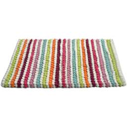 Allure Bath Fashions California Multi Bright Striped Chunky Bobble Bath Mat 50 x 80cm - Wilko - thumbnail 1