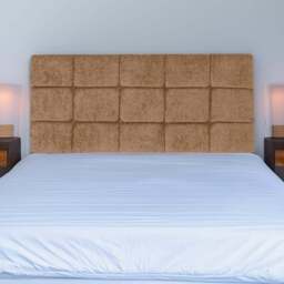 Bedmaster Pearl Super King Size Mink Chenille Squared Headboard - Cream - Wilko